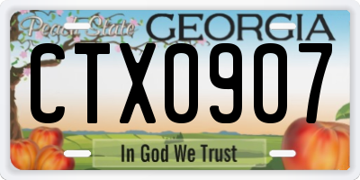 GA license plate CTX0907