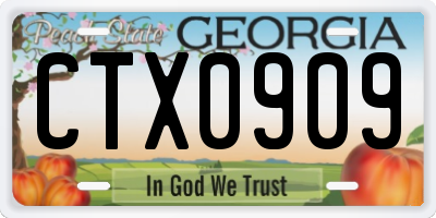 GA license plate CTX0909