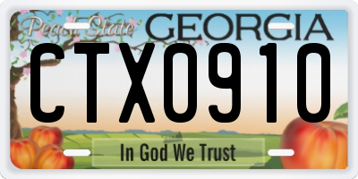 GA license plate CTX0910