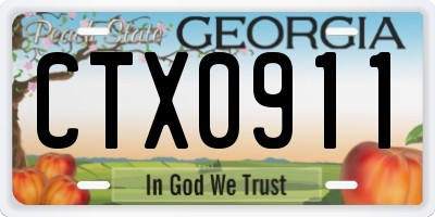 GA license plate CTX0911