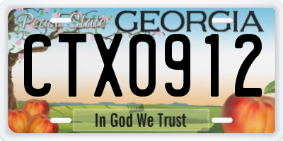 GA license plate CTX0912