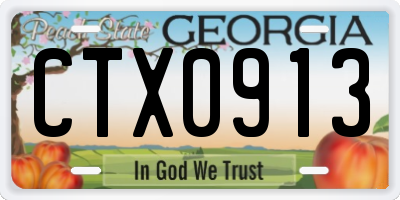 GA license plate CTX0913