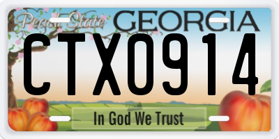 GA license plate CTX0914