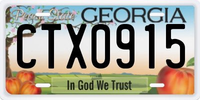 GA license plate CTX0915