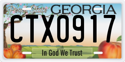 GA license plate CTX0917
