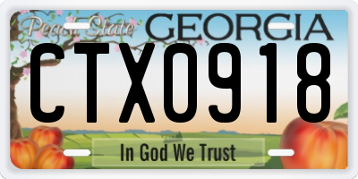 GA license plate CTX0918