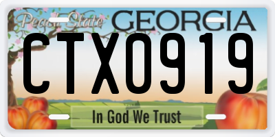 GA license plate CTX0919