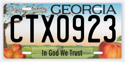 GA license plate CTX0923