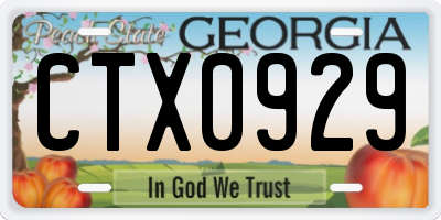 GA license plate CTX0929
