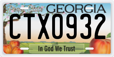 GA license plate CTX0932