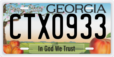 GA license plate CTX0933