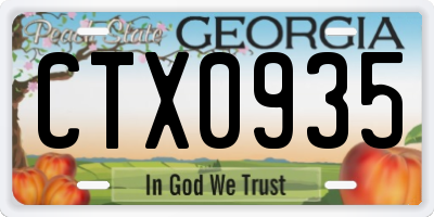 GA license plate CTX0935