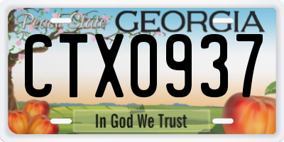 GA license plate CTX0937