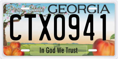 GA license plate CTX0941