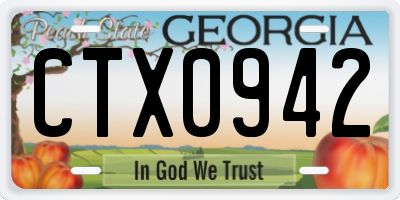 GA license plate CTX0942