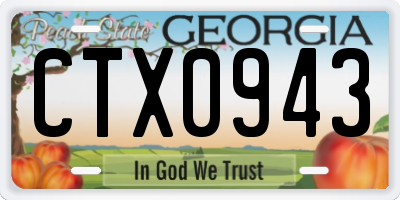GA license plate CTX0943