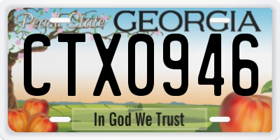 GA license plate CTX0946