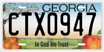 GA license plate CTX0947
