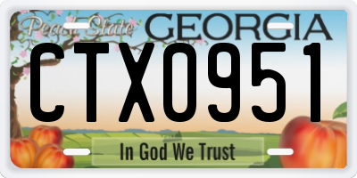 GA license plate CTX0951