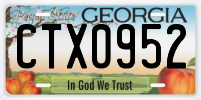 GA license plate CTX0952