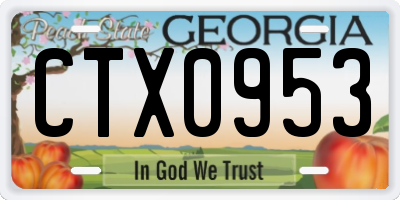 GA license plate CTX0953