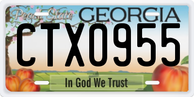 GA license plate CTX0955
