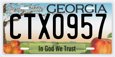 GA license plate CTX0957