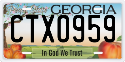 GA license plate CTX0959