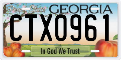 GA license plate CTX0961