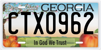 GA license plate CTX0962