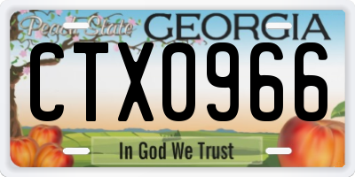 GA license plate CTX0966