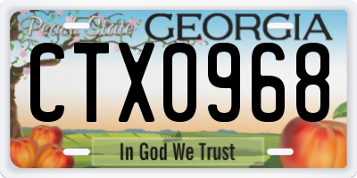 GA license plate CTX0968