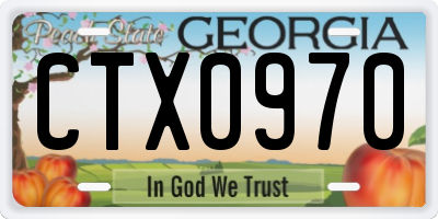 GA license plate CTX0970