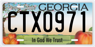 GA license plate CTX0971