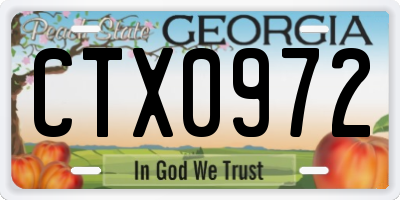GA license plate CTX0972