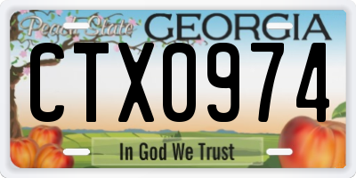 GA license plate CTX0974