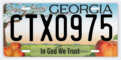 GA license plate CTX0975