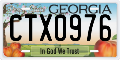 GA license plate CTX0976