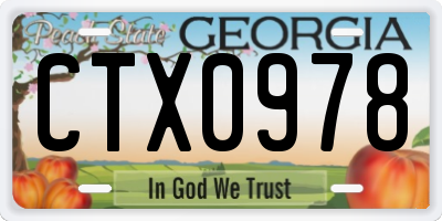 GA license plate CTX0978