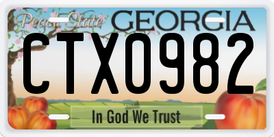 GA license plate CTX0982