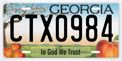 GA license plate CTX0984