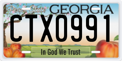 GA license plate CTX0991