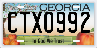 GA license plate CTX0992