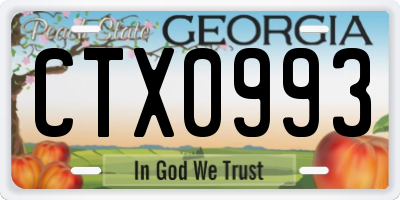 GA license plate CTX0993