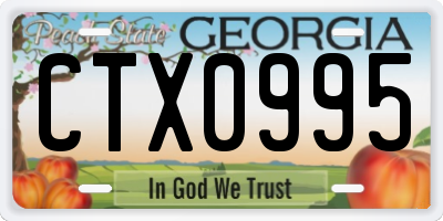 GA license plate CTX0995