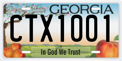 GA license plate CTX1001