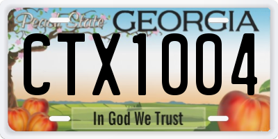 GA license plate CTX1004