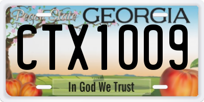 GA license plate CTX1009
