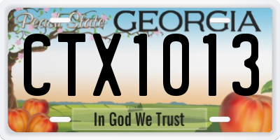 GA license plate CTX1013