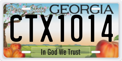 GA license plate CTX1014